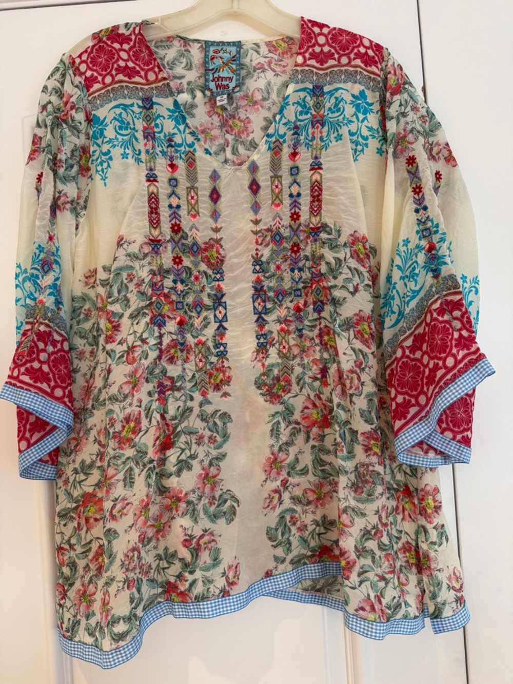 Johnny Was Jade Lightweight Embroidered Tunic